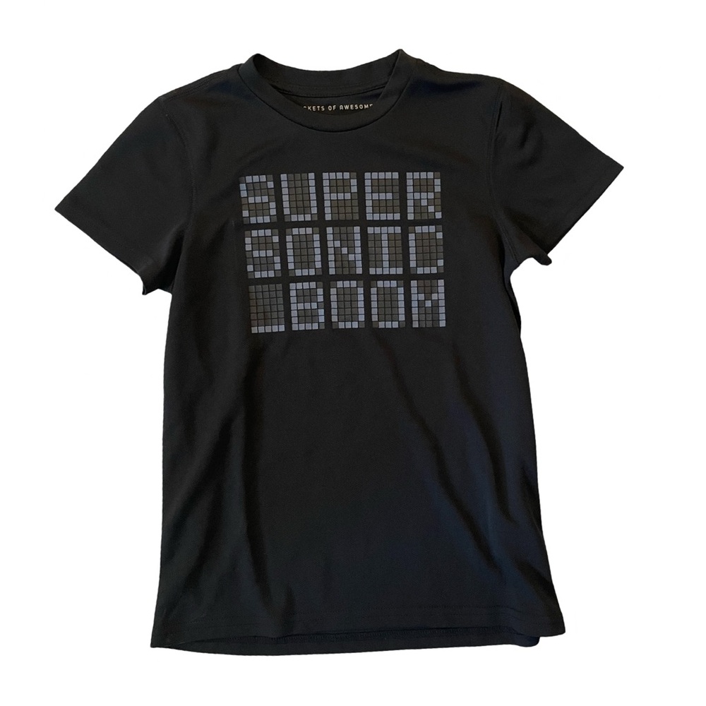 EUC Rockets of Awesome Boys 6/7 Black “Super Sonic Boom” Fast Drying Shirt